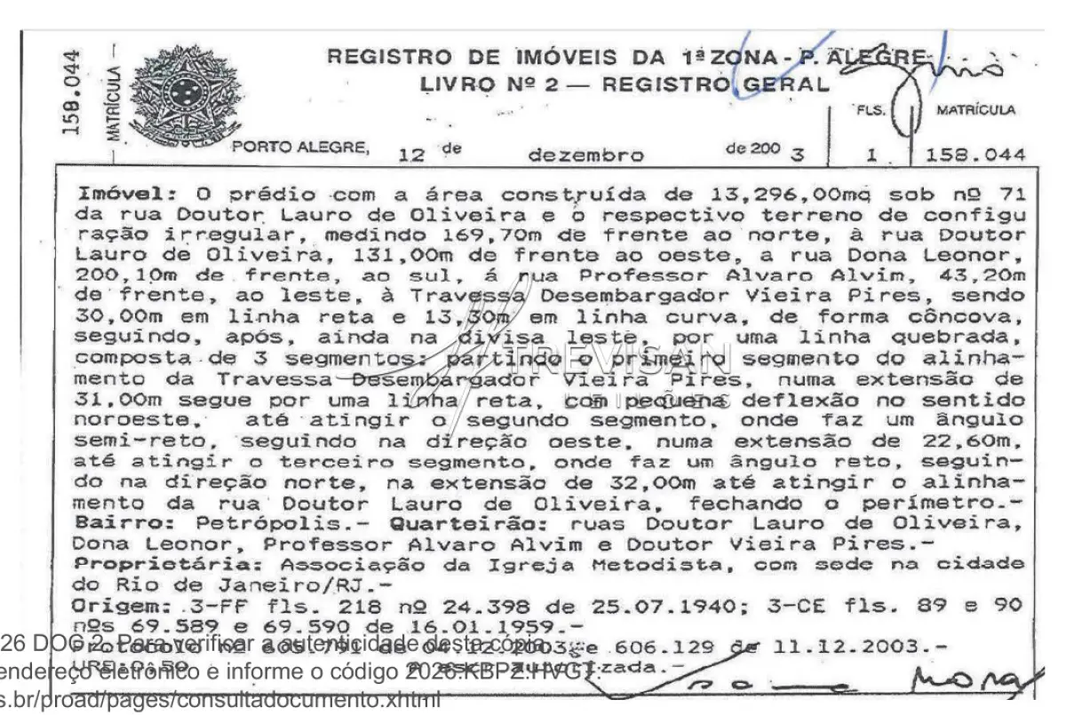 LOTE 000 - Imóvel com 21.404m2 de terreno, e benfeitorias. - Bairro Rio Branco -  Porto Alegre/RS - Metodista Americano