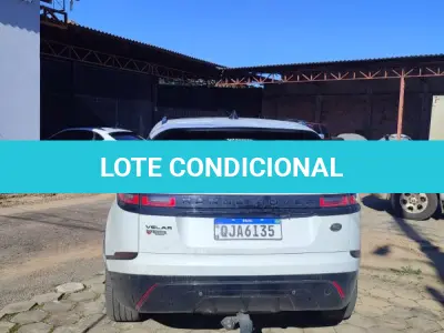LOTE 002 - VEÍCULO I/LR RANGE ROVER VELAR 2.0 P250 R-DYN. SE, ANO 2018, PLACAS QJA6I35, COR BRANCA
